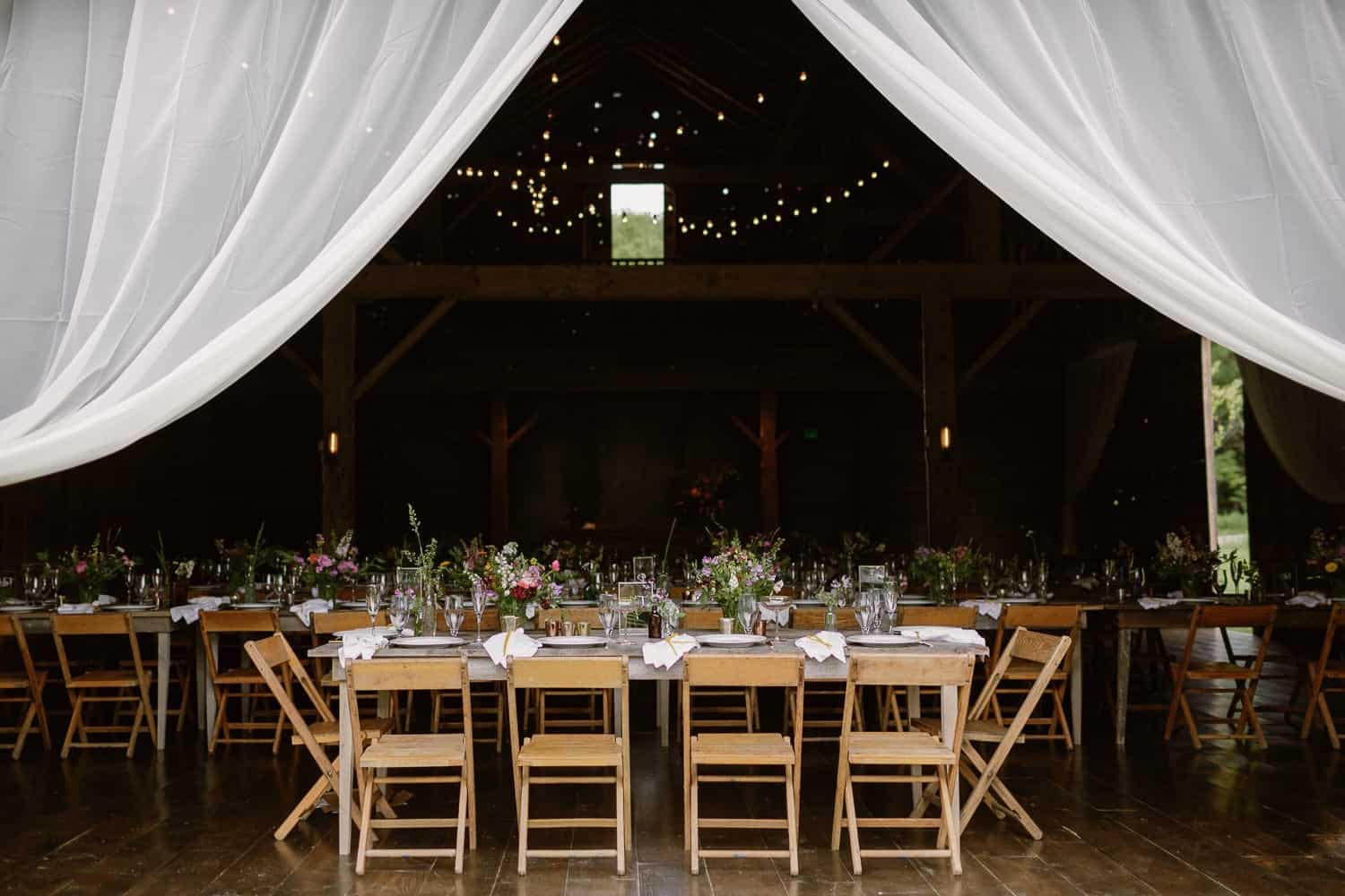 Barn wedding reception details 